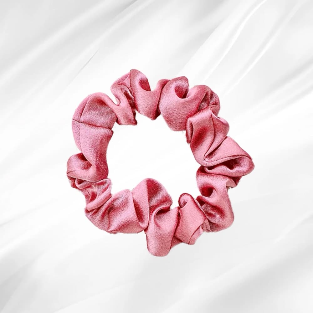 DUSTY PINK – Starorůžová hedvábná scrunchie MINI - View 1