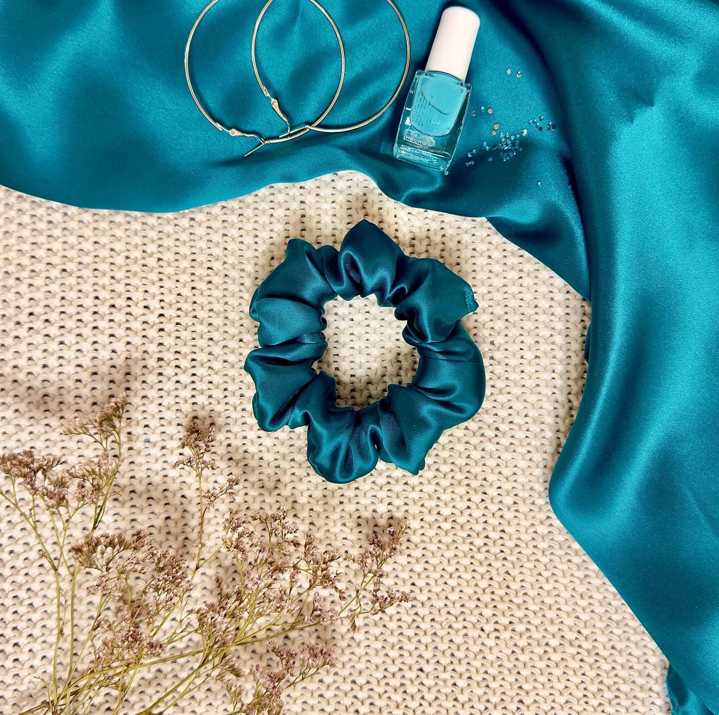 OCEAN VIBES - hedvábná scrunchie KLASIK - View 1