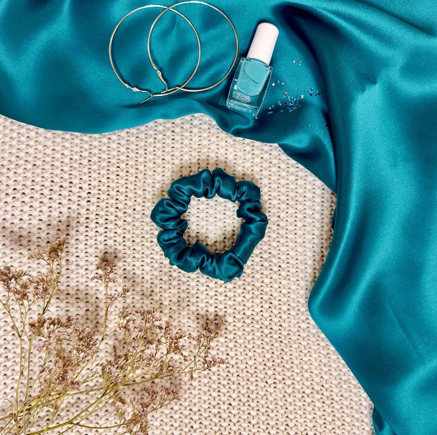 OCEAN VIBES - hedvábná scrunchie MINI - View 1