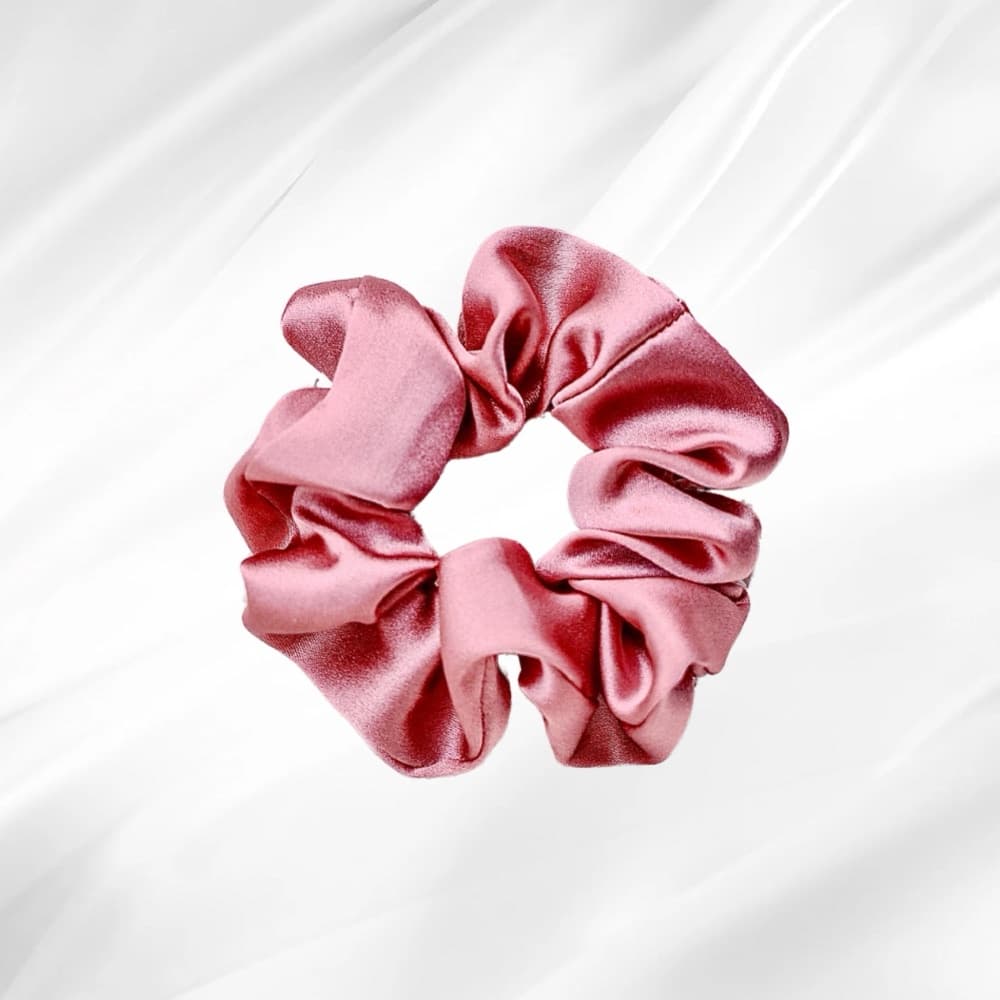 DUSTY PINK - Starorůžová hedvábná scrunchie KLASIK - View 1