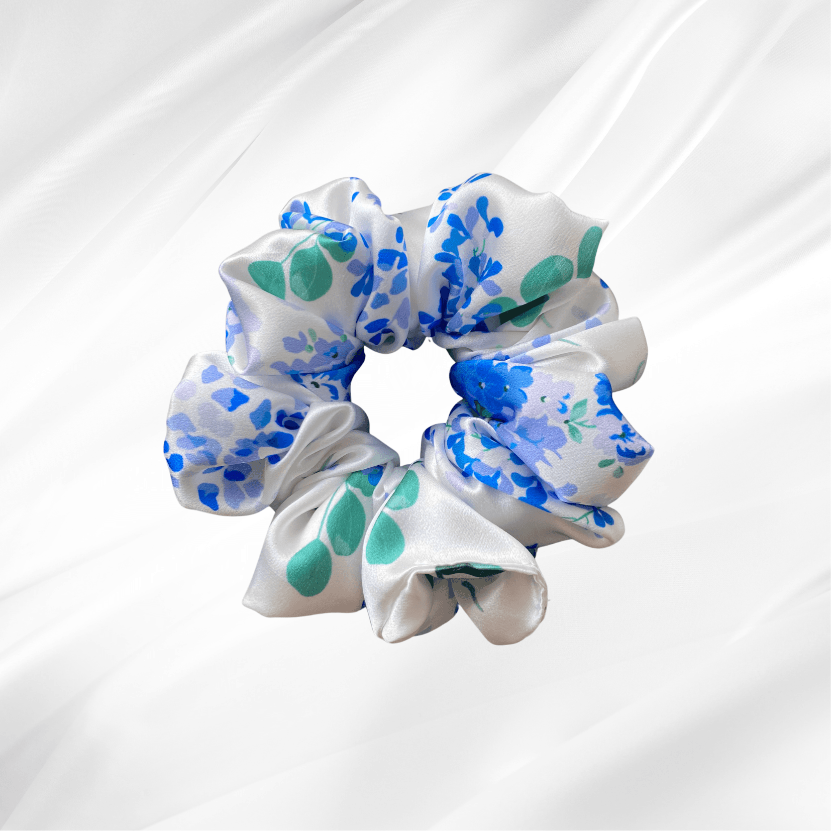 BLUE SPRING - hedvábná scrunchie JUMBO - View 1