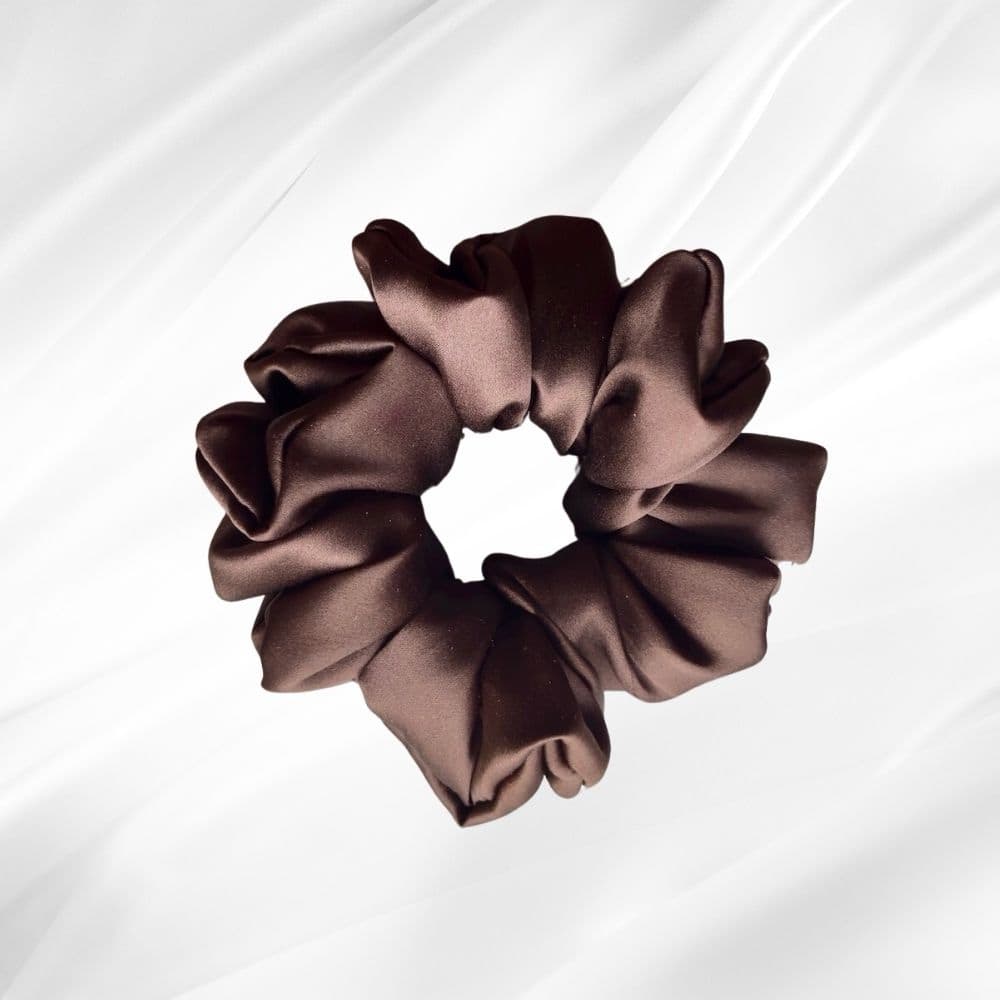 CHOCOLATE - hedvábná scrunchie JUMBO - View 1