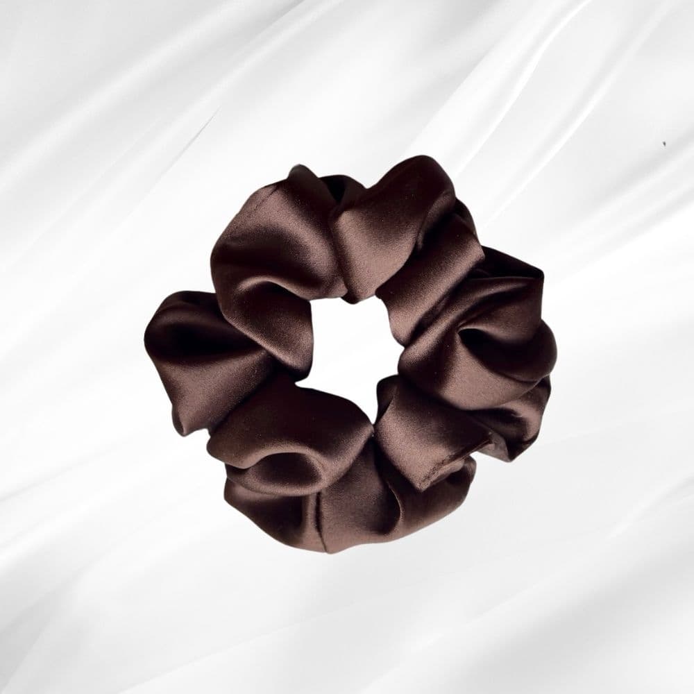 CHOCOLATE - hedvábná scrunchie KLASIK - View 1