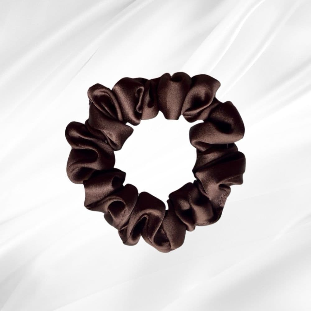 CHOCOLATE - hedvábná scrunchie MINI - View 1