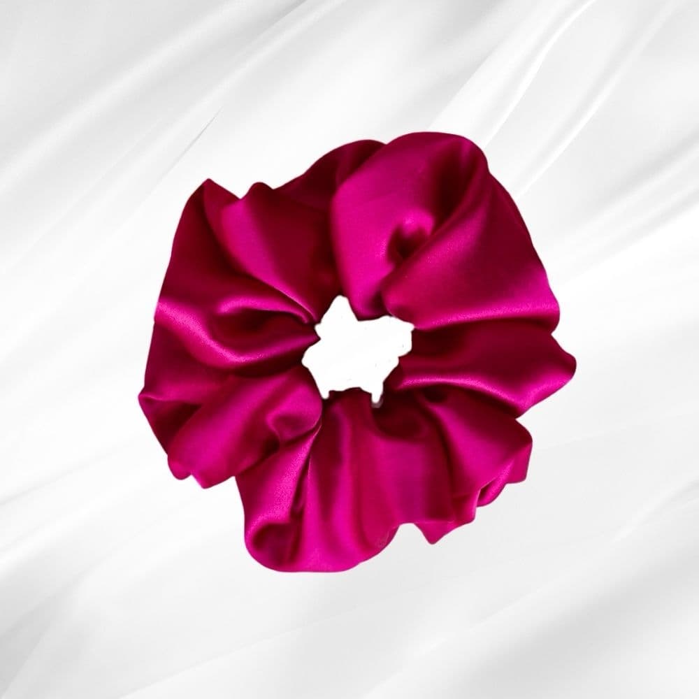 HOT PINK - hedvábná scrunchie JUMBO - View 1