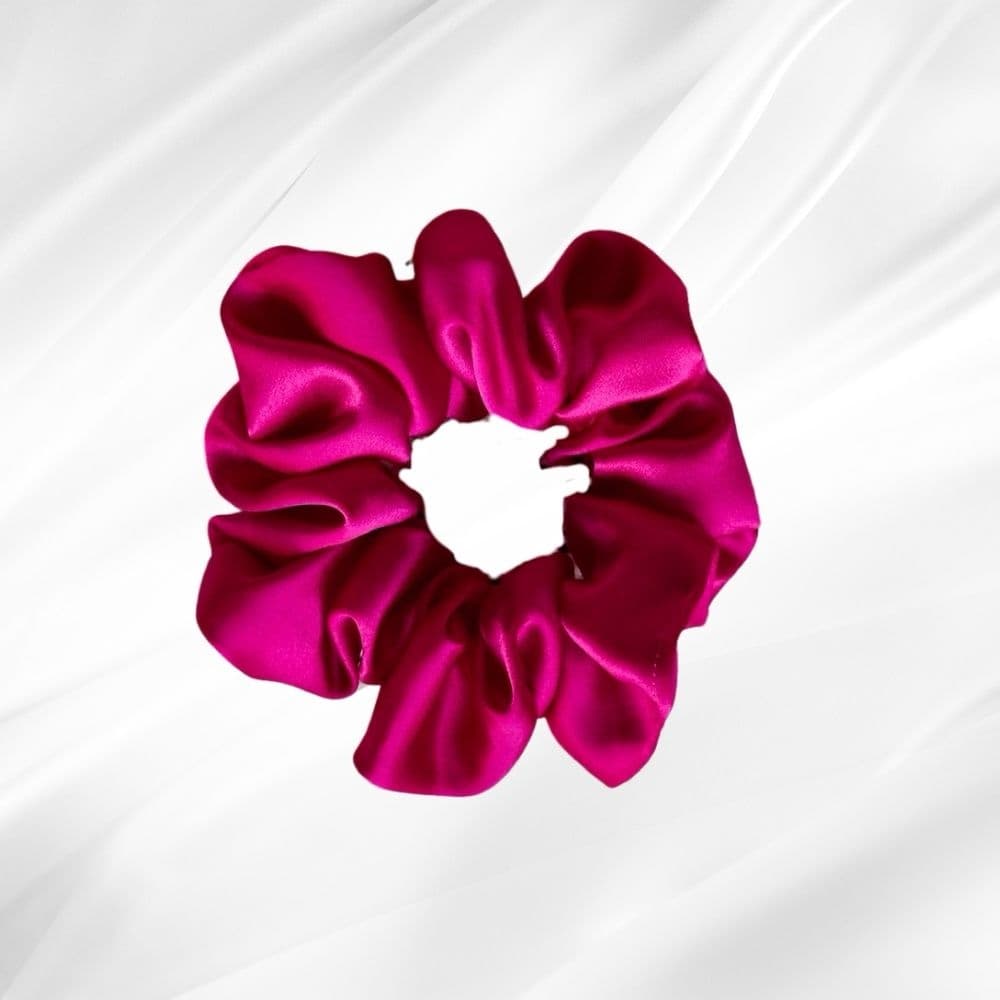 HOT PINK - hedvábná scrunchie KLASIK - View 1