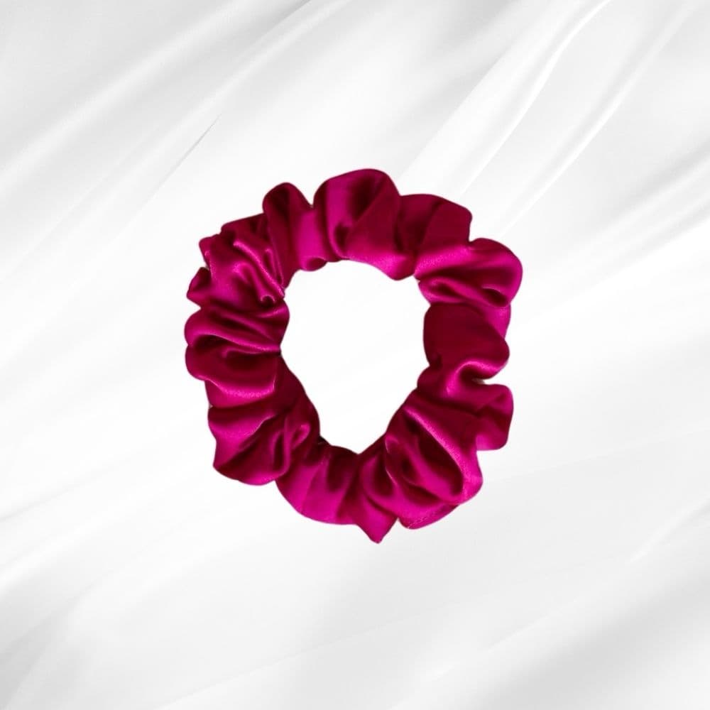 HOT PINK - hedvábná scrunchie MINI - View 1